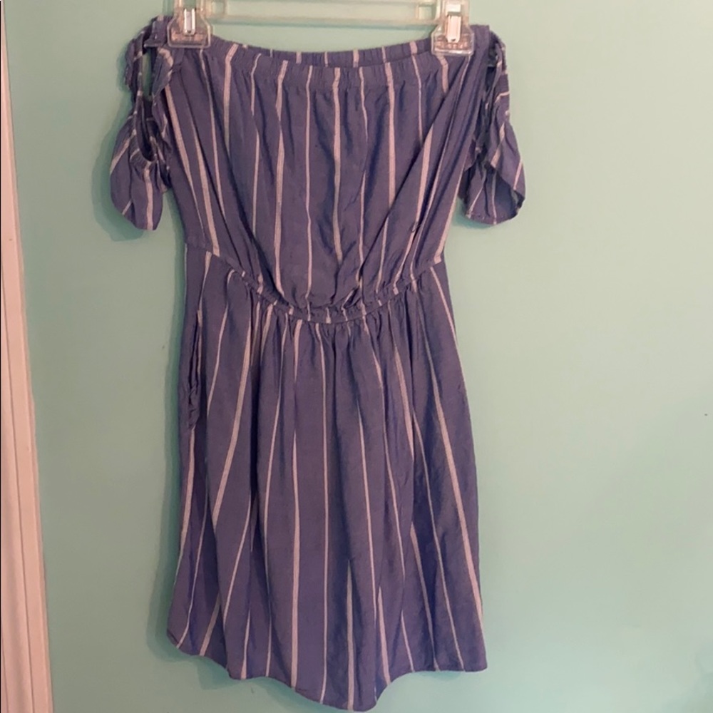 American Eagle Off-the-shoulder Striped Dress